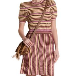 Free People Pink Combo Striped Sweater Dress NWT